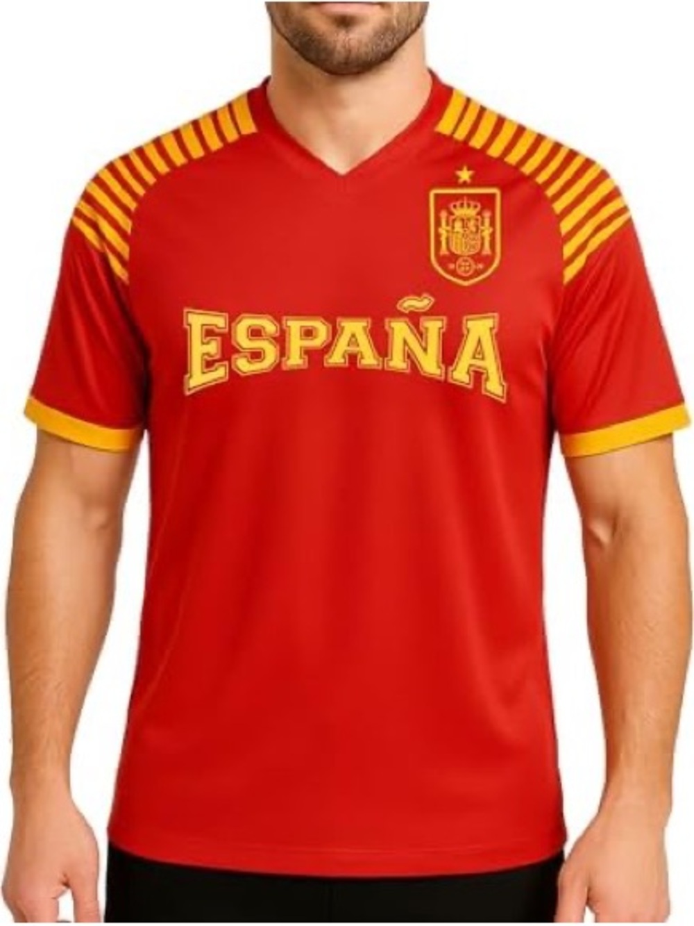Men's España Red Fan Jersey with Yellow Accents
